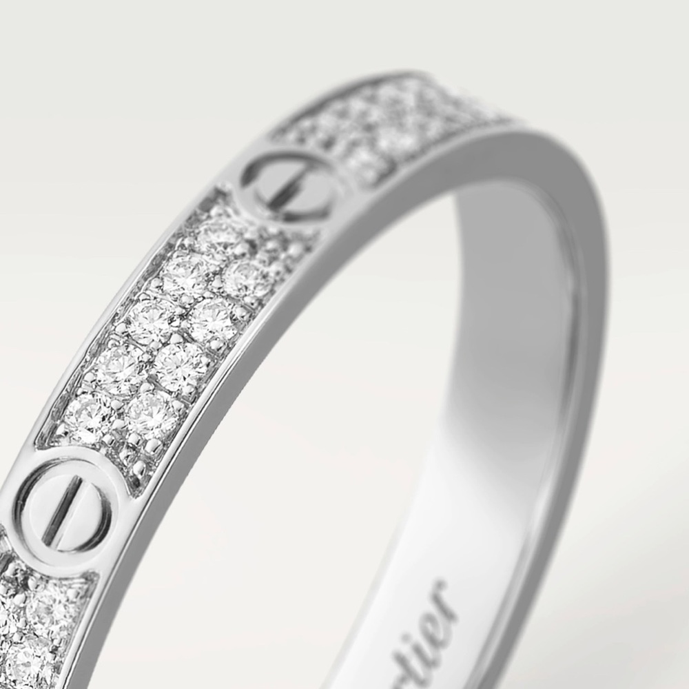 ***SOLD** Cartier Pave Diamonds Love Ring White gold Box +Cert of Authenticity - Picture 6 of 15